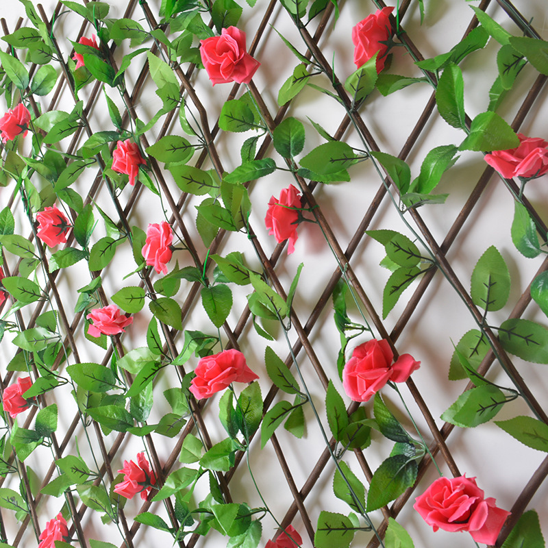 Solid Wood Fence Suspended Ceiling Telescopic Fence Plant Simulation Flower Fence Wall Indoor Rural Garden Courtyard Decoration — foto 4