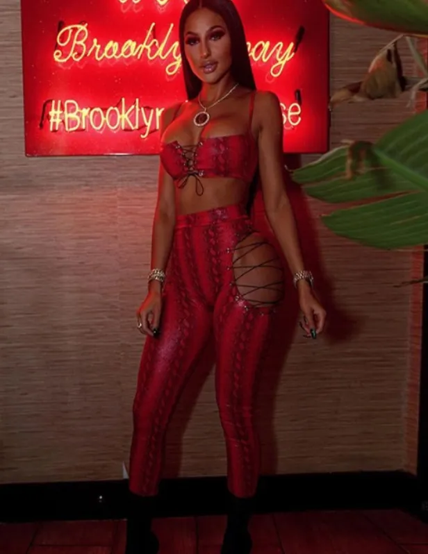 Tube Top Hollow Drawstring Sleeveless Two piece Suit Red - Shop at LoveMi