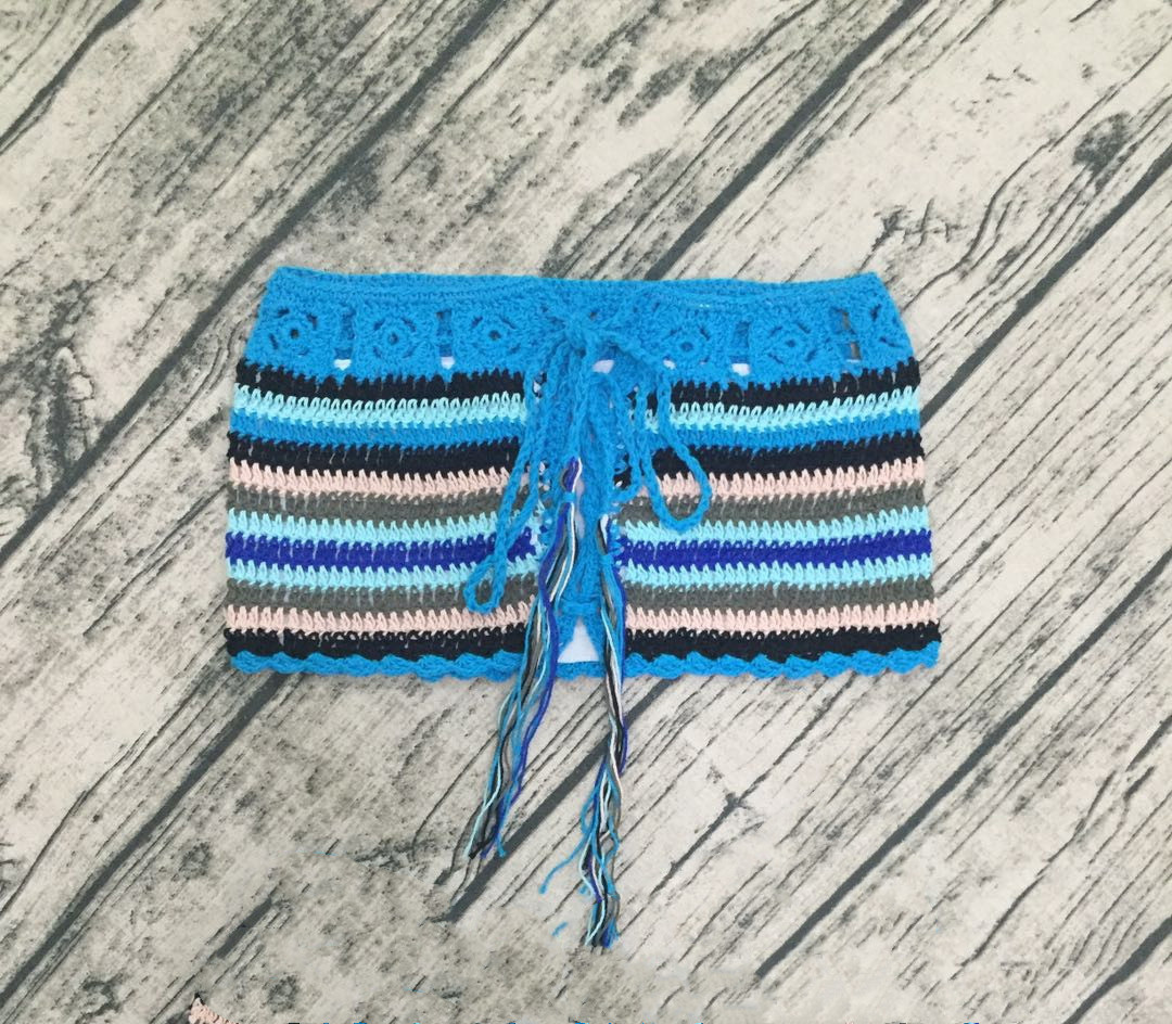 Vacation Leisure Beach Swimsuit Hand Hook Split Bikini Female Blue - Shop at LoveMi