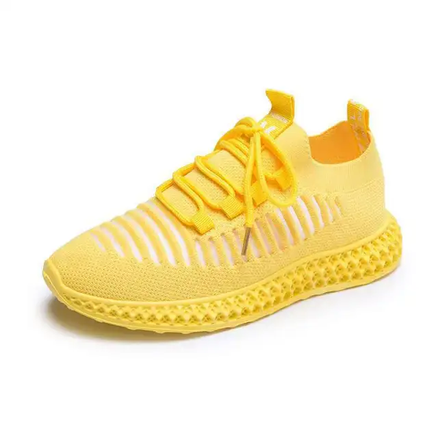Women's Mesh Shoes, Sneakers, Mesh Shoes, Running Yellow - Shop at LoveMi