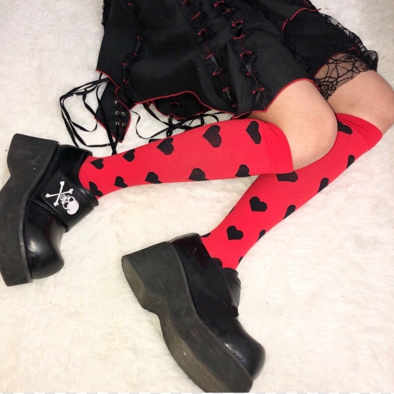 Title 6, Streetwear Women Harajuku Punk Black Red Polka ...