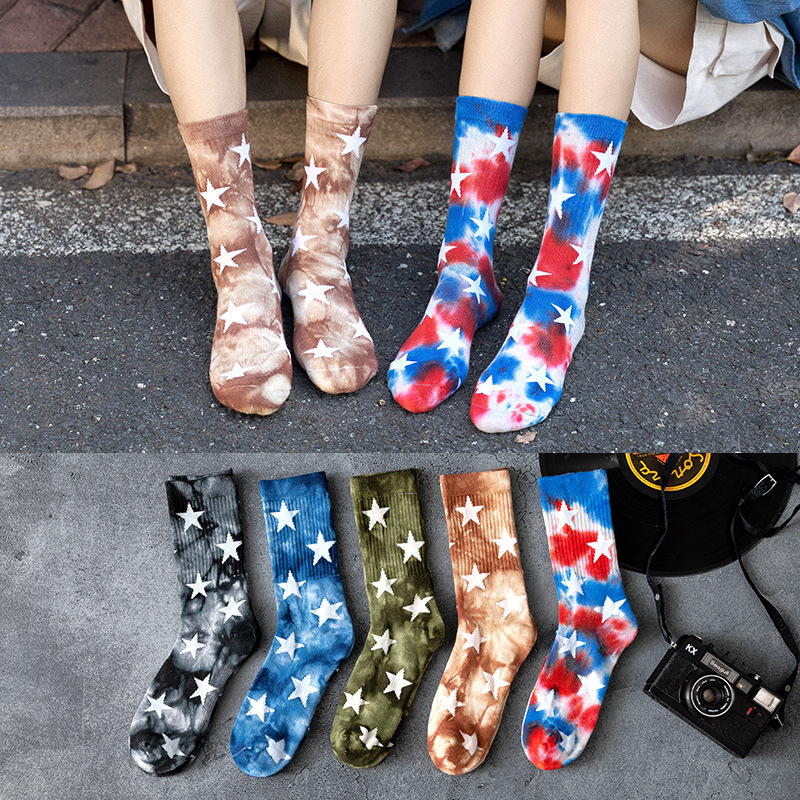 Title 6, Autumn and Winter Socks Couple Tie-dye Terry Socks