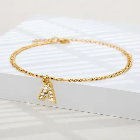 Ancient English Letter Anklet Spot Pendant Jewelry