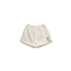 Elastic Waist Barrage Logo Design Tethered Sports Shorts And Trousers - White - View 1
