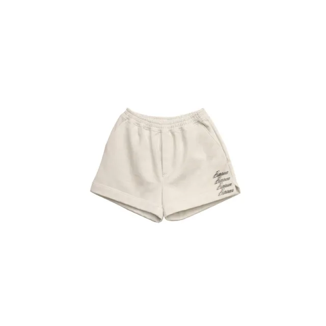Elastic Waist Barrage Logo Design Tethered Sports Shorts And Trousers White - Shop at LoveMi