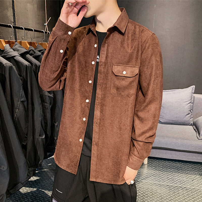 Long-Sleeved Youth Casual Hong Kong Style Shirt