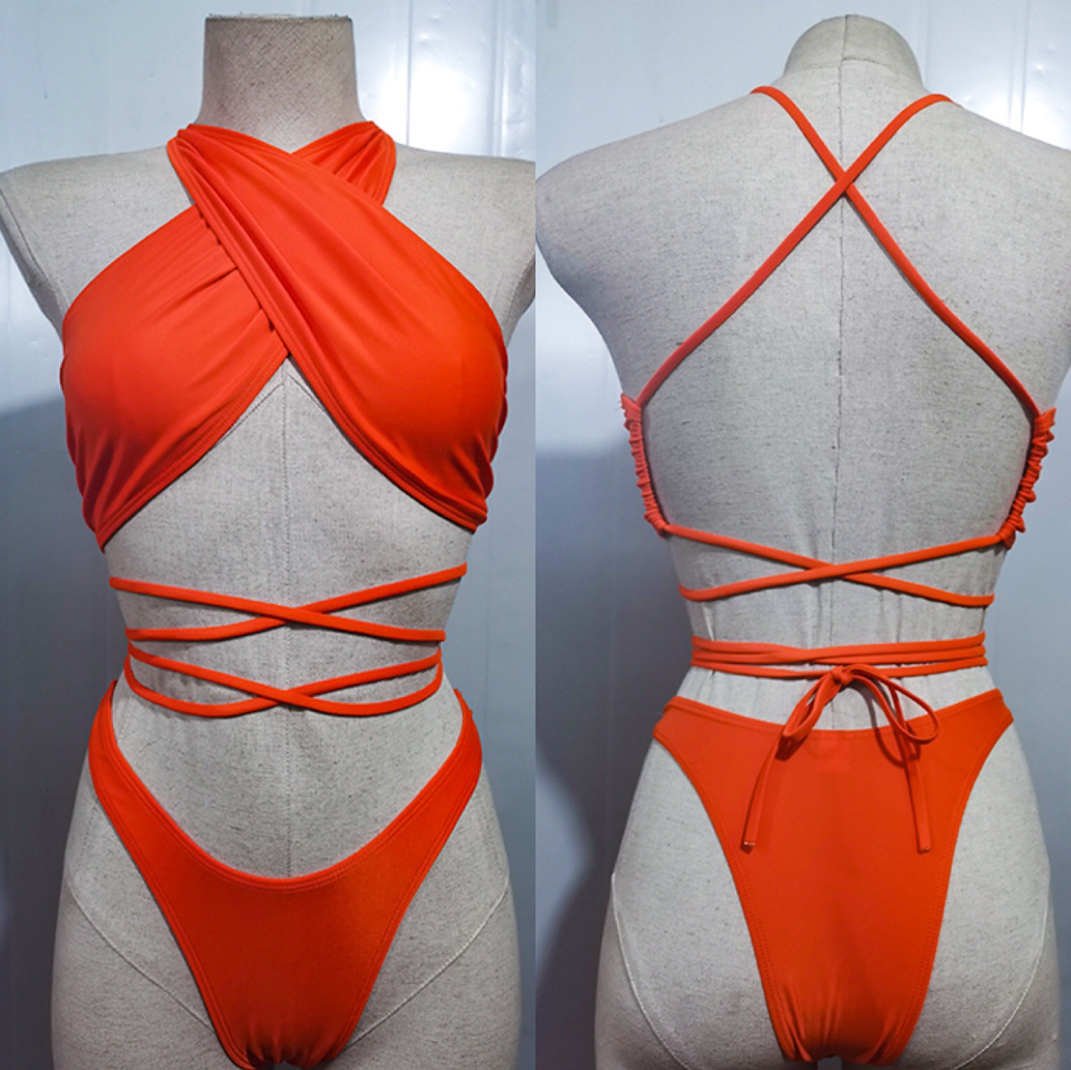 Title 2, New Sexy Cross Strap Bikini Bright Leather Wome...