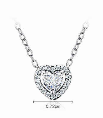 Zirconium Heart-Shaped Necklace Female  Necklace Pendant Net Red Light Luxury Jewelry