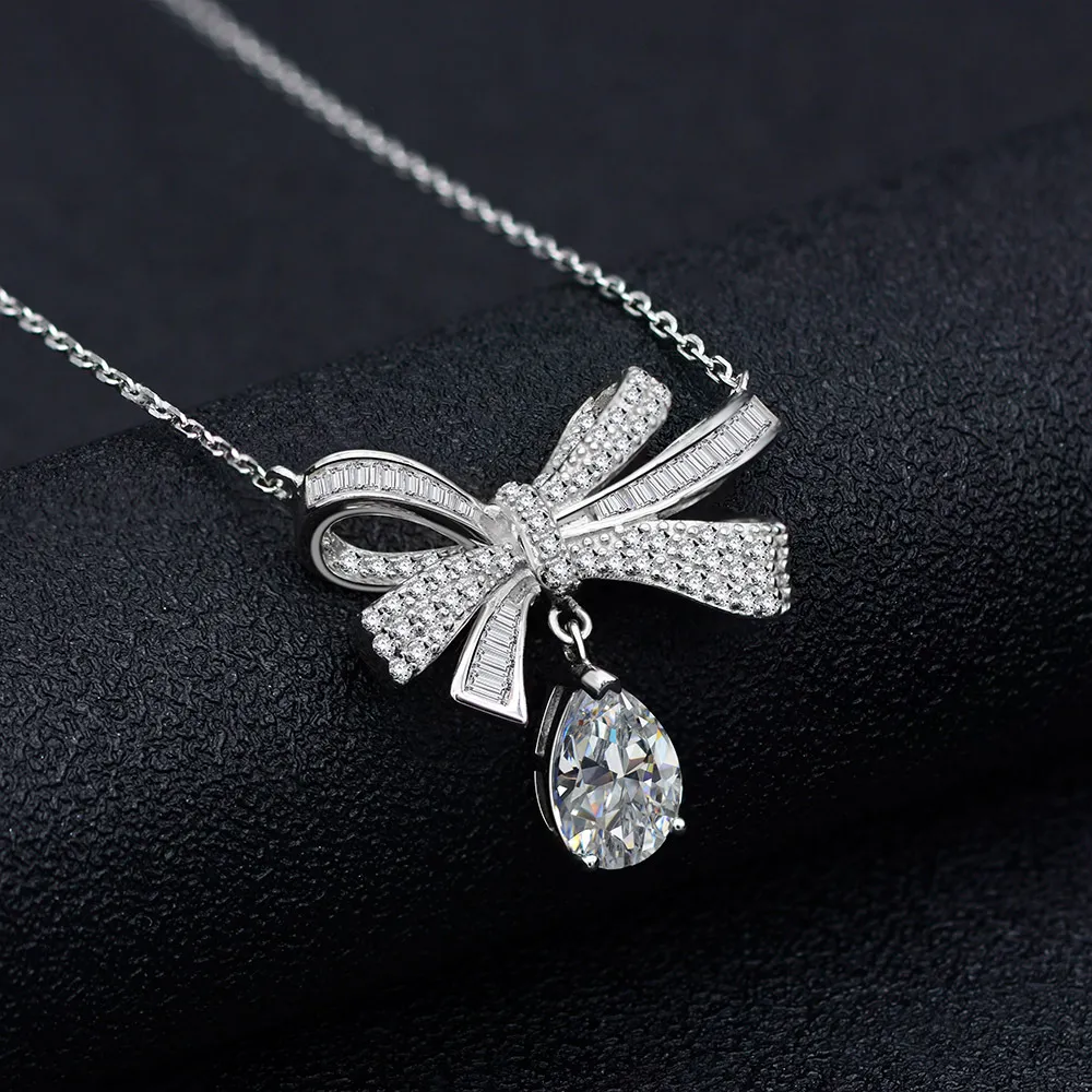 New Bowknot Series S925 Sterling Silver Fashion All-Match Small Jewellery Necklace - Sliver