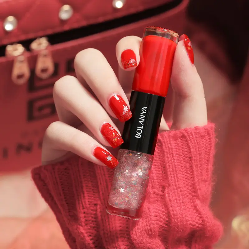 Oily Two-Color Nail Polish, No Baking, Peeling
