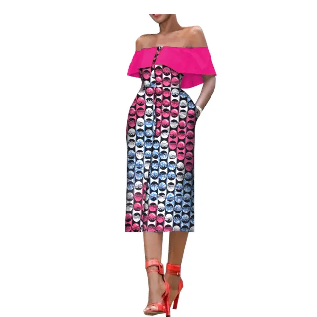 Sleeveless Printed One Chest Off Shoulder Gown Dark Purple - Shop at LoveMi