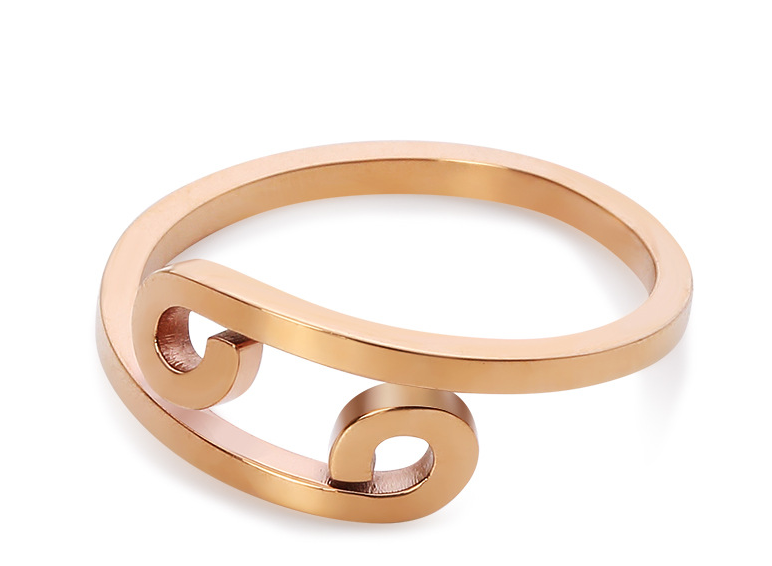 BOAKO Titan Stahl Ring Rose Gold Farbe 12 konstellationen