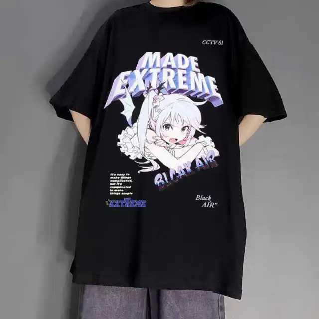 Korean Style Loose Sleeve Shirt Student Ins Tide Brand Black - Shop at LoveMi