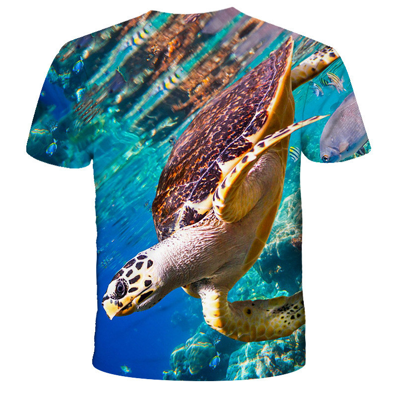 Printed 3D Turtle Short Sleeve T-shirt