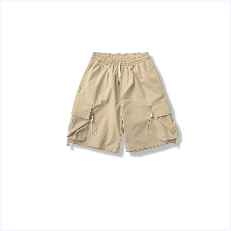 Solid Color Big Pocket Tooling Loose Men's Shorts
