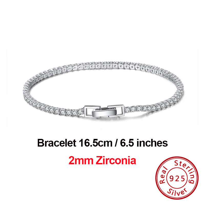Single Row Zircon Bracelet White Gold Diamond Fashion Jewelry