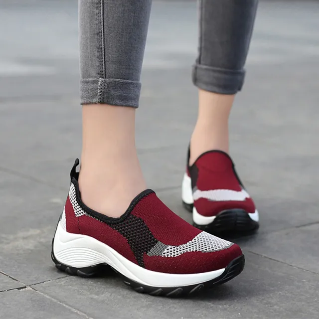 Ladies Casual Sports Mom Shoes Rocking Shoes Red - Shop at LoveMi