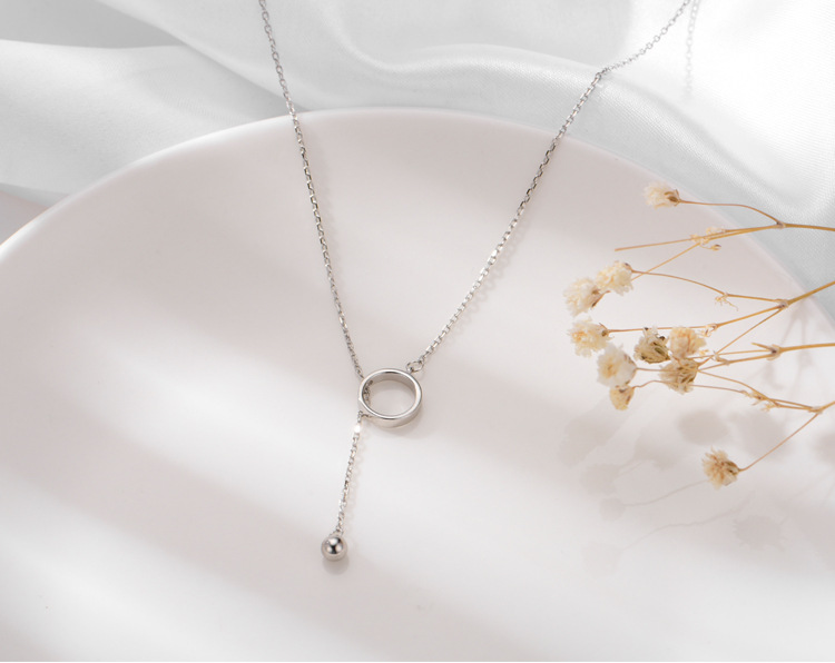 S925 Silver Circle Tassel Necklace