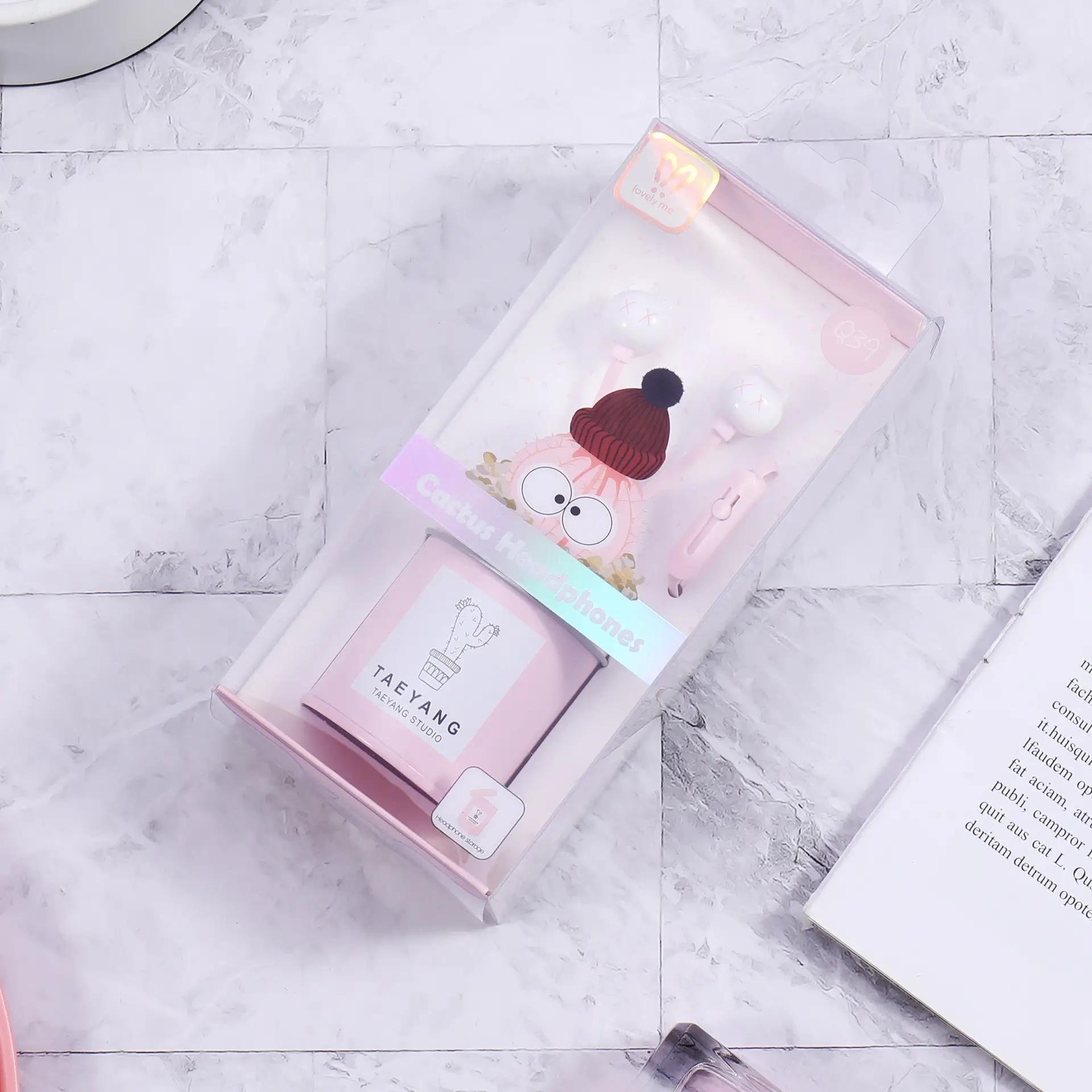 Cactus Baby Cute Earphone In Ear Round Tin Box
