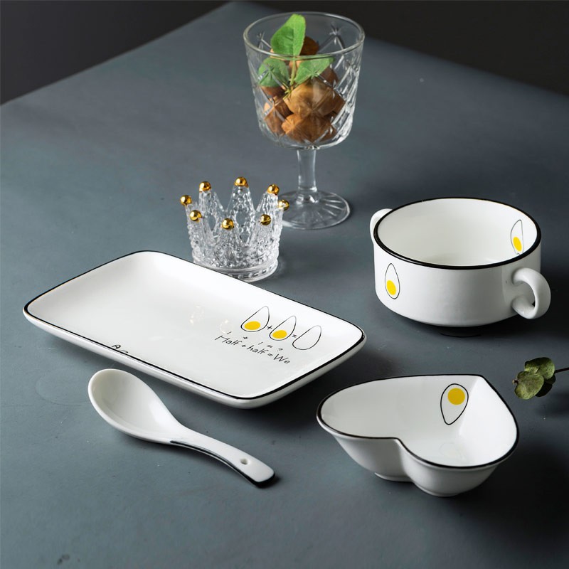 Title 4, Cute European-Style Dishes Set For One Person N...