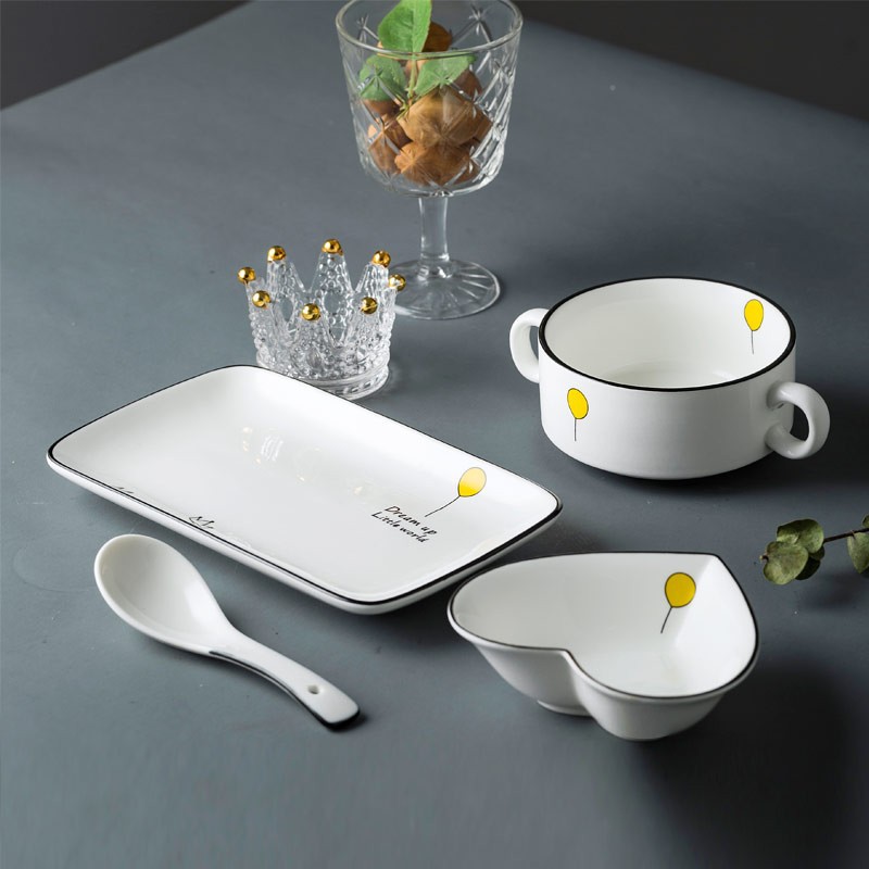 Title 6, Cute European-Style Dishes Set For One Person N...