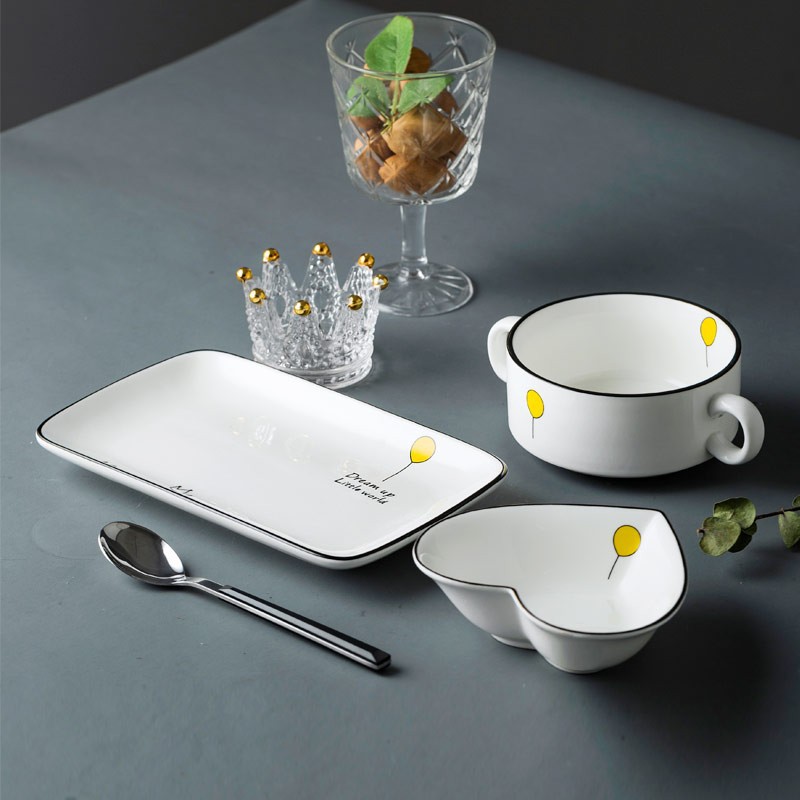 Title 7, Cute European-Style Dishes Set For One Person N...