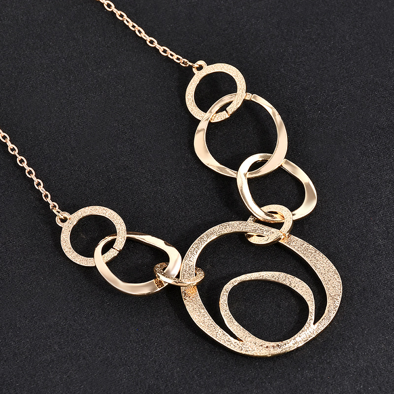Korean Fashion Geometric Multi-Circular Necklace Necklace
