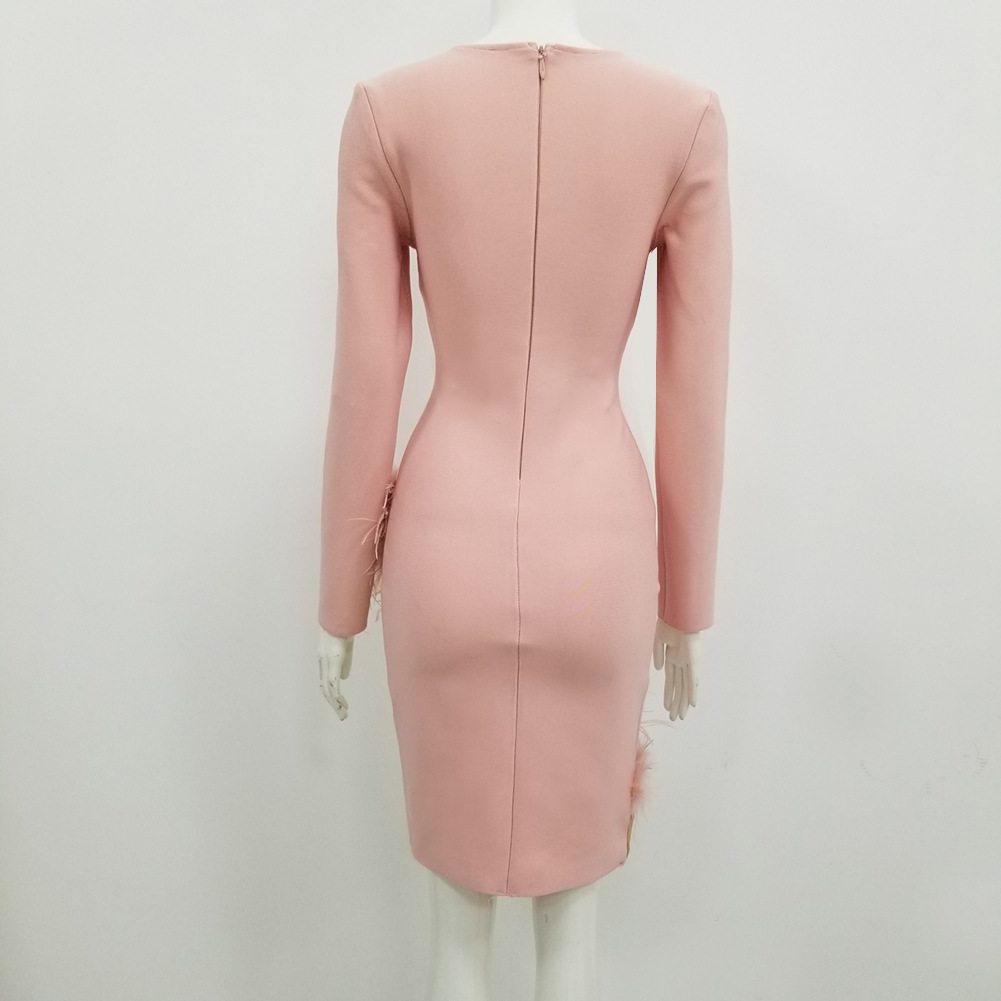 V-Neck Long-Sleeve Short Dress, picture 5 of 5