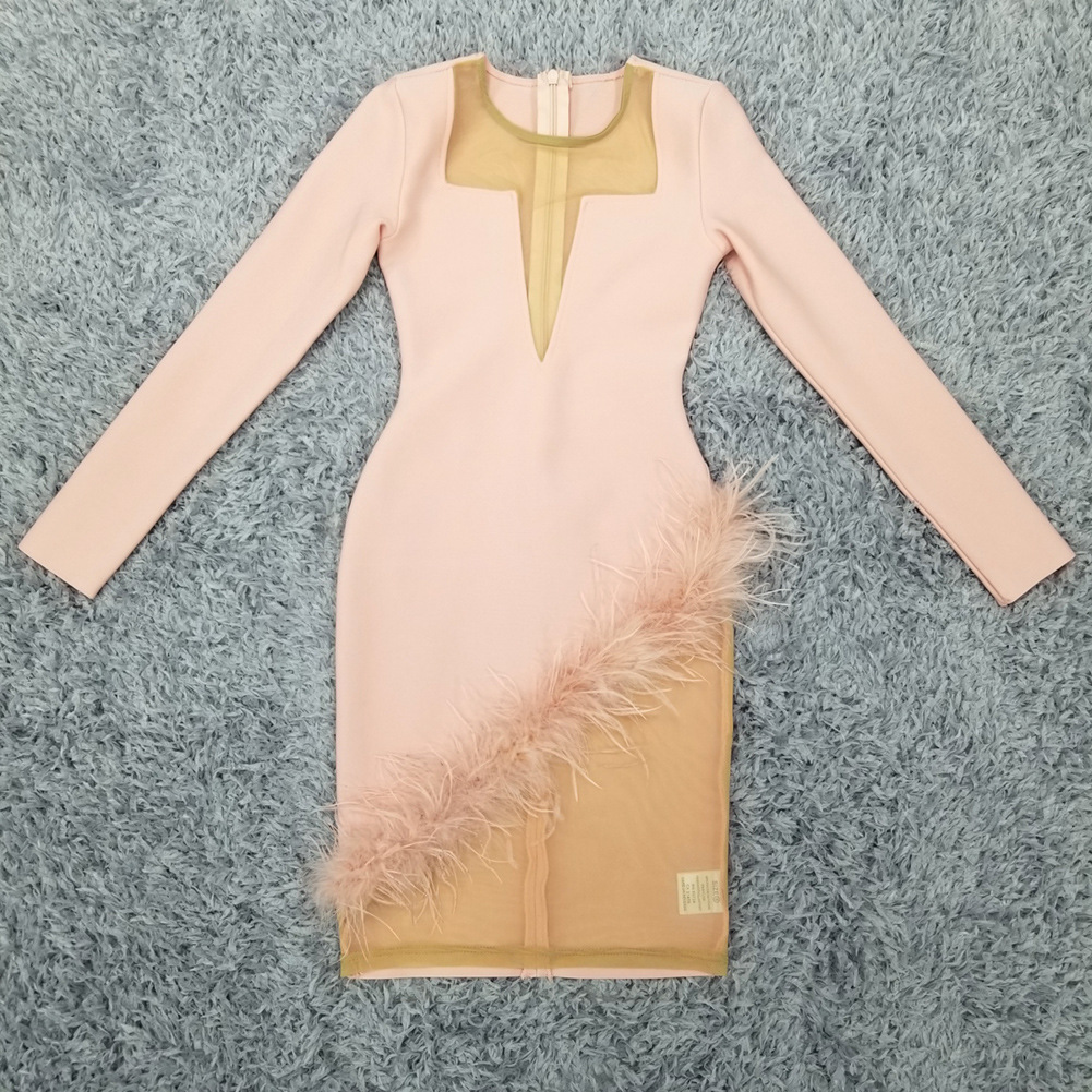 V-Neck Long-Sleeve Short Dress, picture 2 of 5