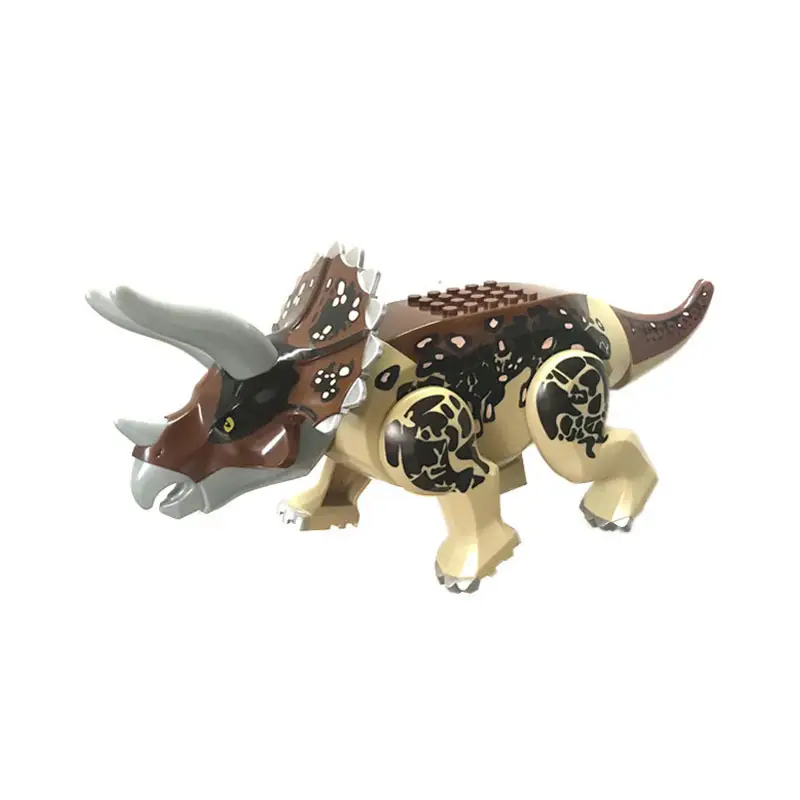 Dinosaur Series Double Crown Dragon Triceratops Large Dinosaur Children's Puzzle Assembled Building Block Toy Bag