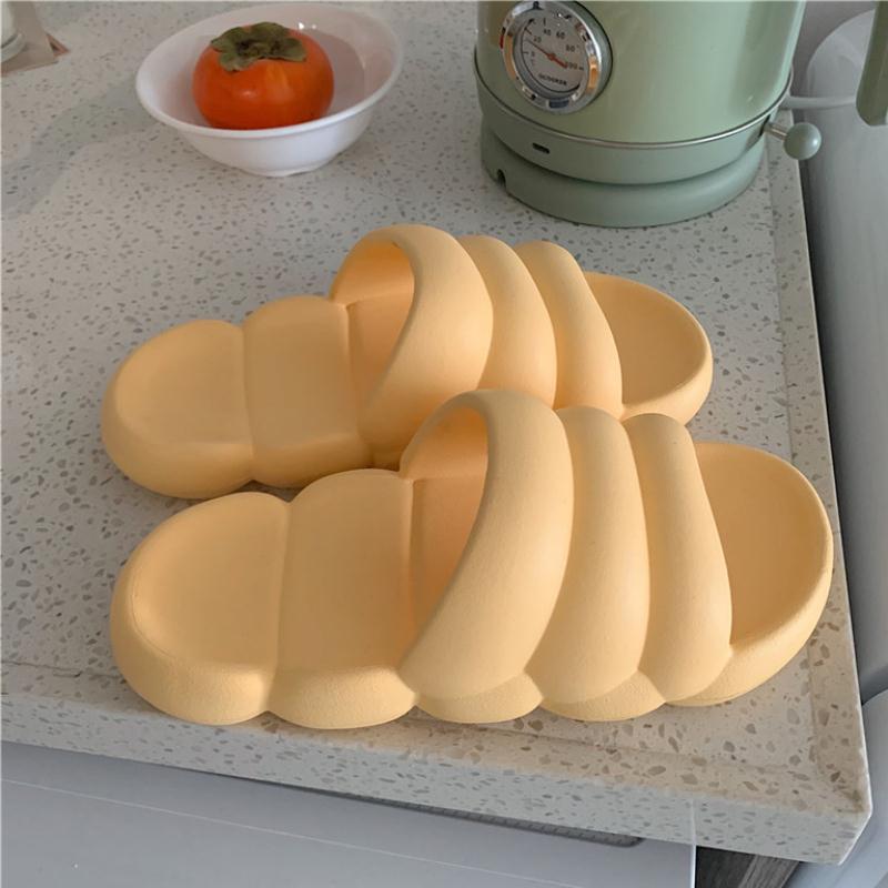Home Fashion Thick Sled Non Slip Slippers Yellow - Shop at LoveMi