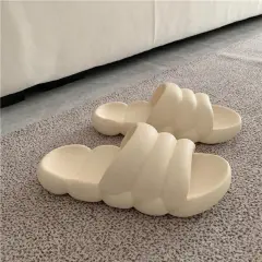 Home Fashion Thick-Sled Non-Slip Slippers - Beige - View 1