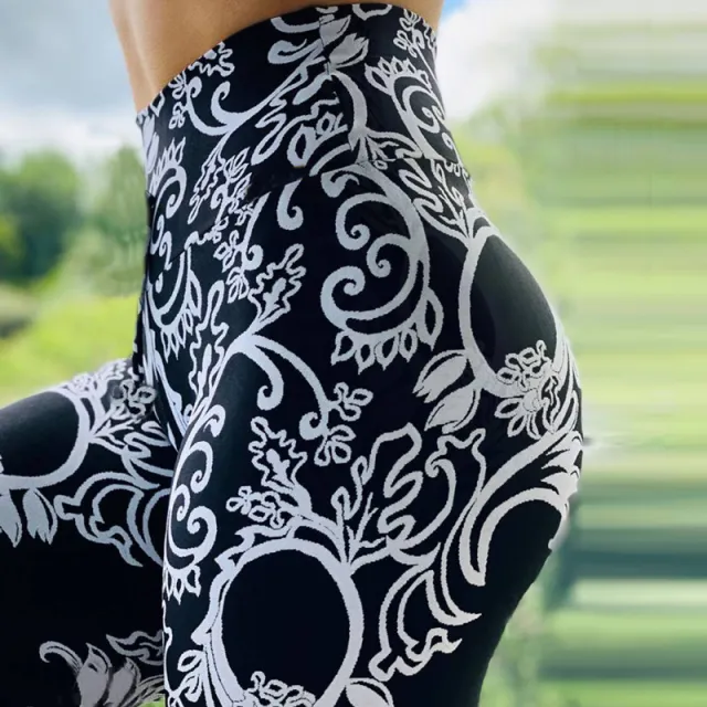 New Printed Sports Leggings Running Tights Yoga Pants Women Stretch Pants Photo Color S - Shop at LoveMi