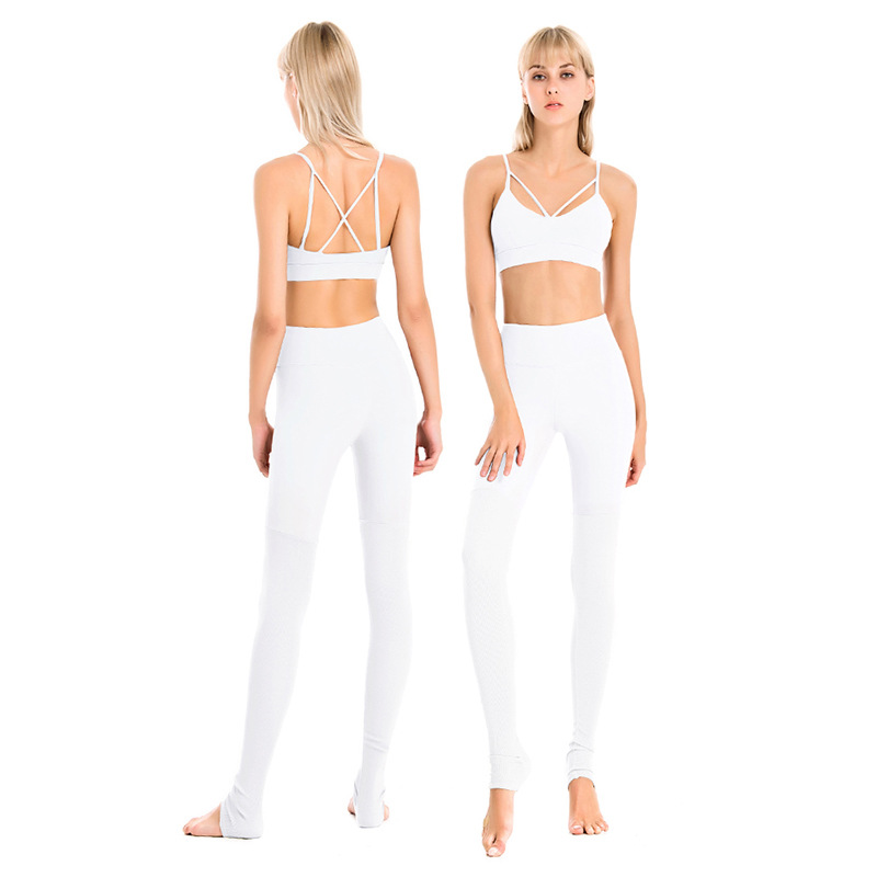 Two-Piece Sports Bra Sexy Sling Tight-Fitting Color Matching Yoga Suit