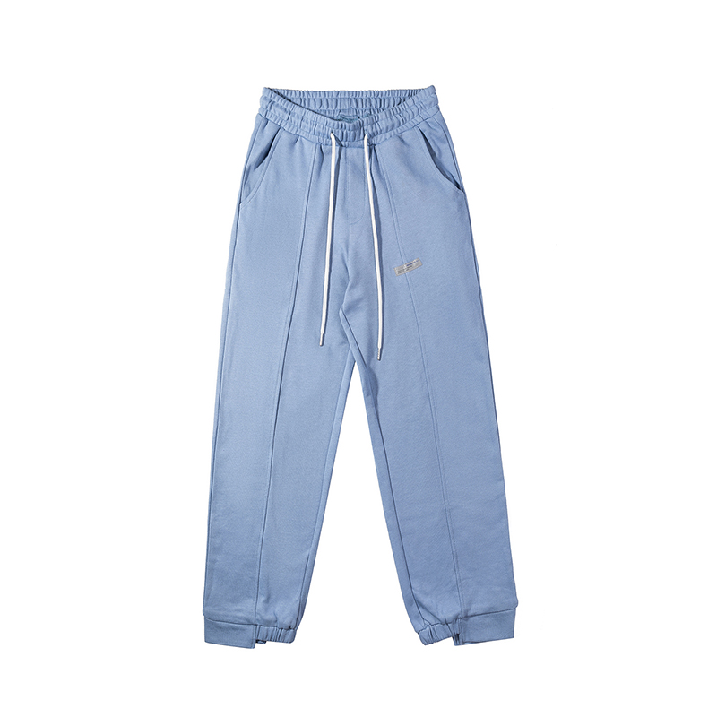 Ins Autumn And Winter Irregular Solid Color Sports Pants For Men And Women, Hong Kong Style Hip-Hop Trend Loose Casual Straight Leg Pants