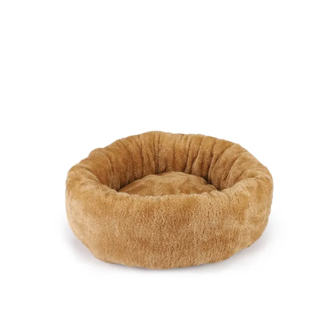 Pet Winter Deep Sleep Warm Round Nest Thick Plush Cat Nest Light Brown - Shop at LoveMi