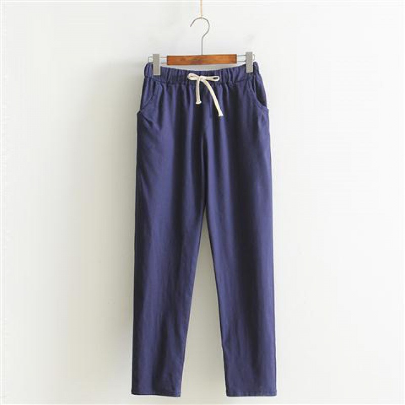 Title 6, Loose Casual Linen Cropped Trousers With Thin F...