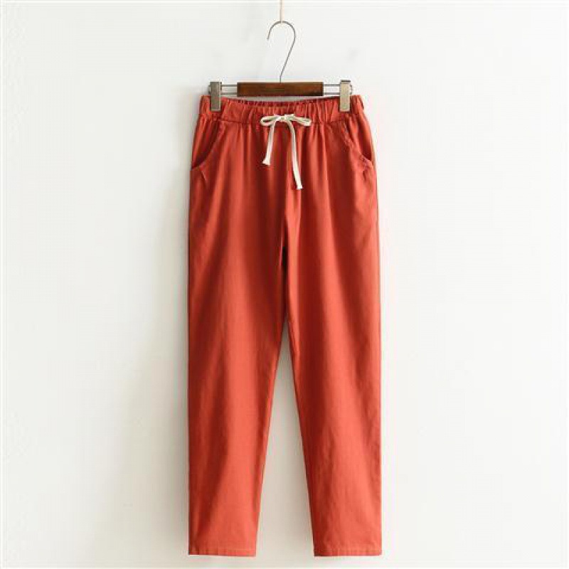 Title 8, Loose Casual Linen Cropped Trousers With Thin F...