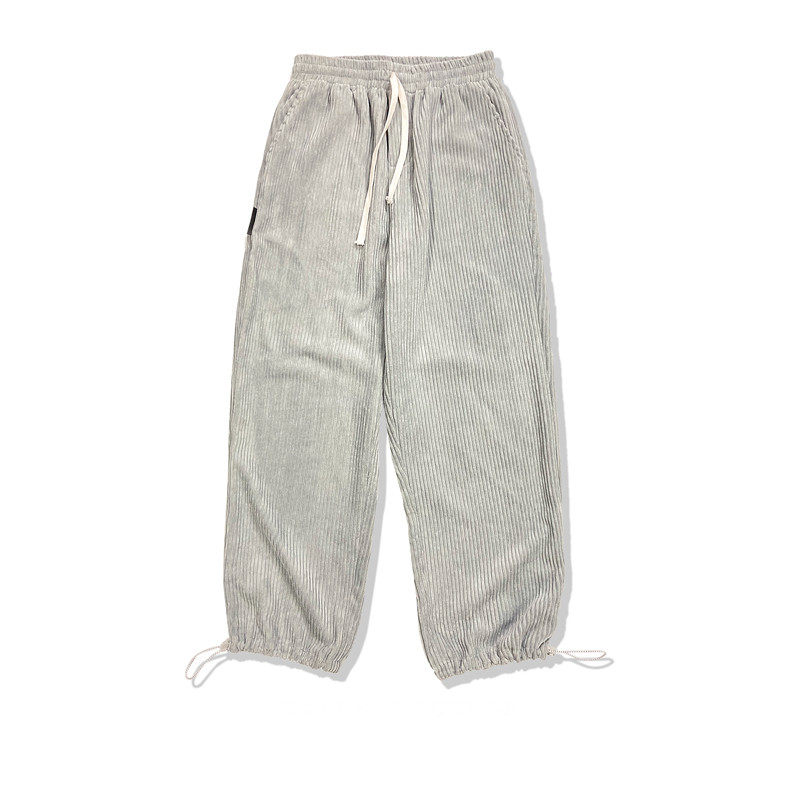 Washed Water To Make Old Corduroy Casual Pants For Men And Women Loose Straight Elastic Waist Spring Pants