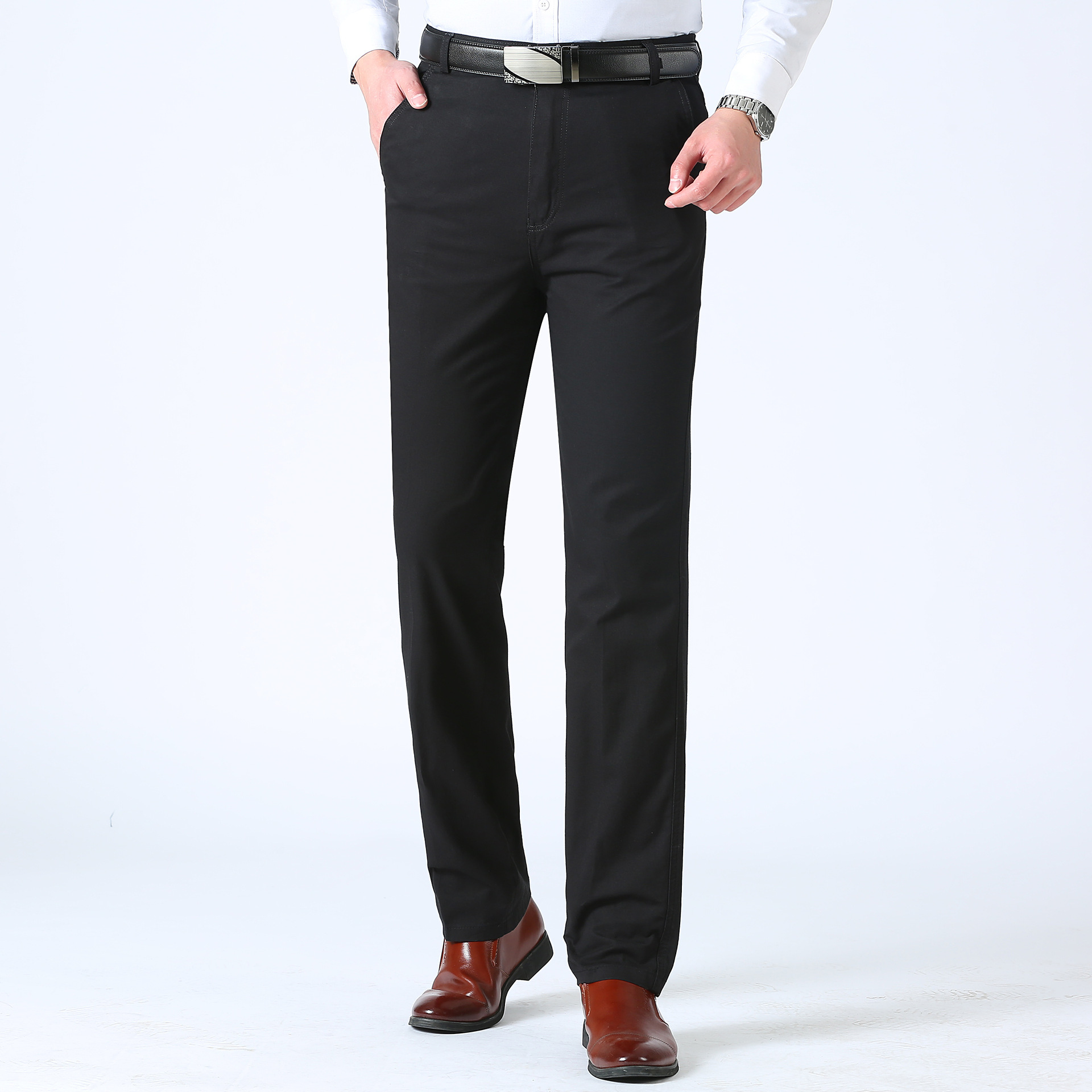 Title 7, Mens Loose Fit Straight Leg Trousers for Middl...