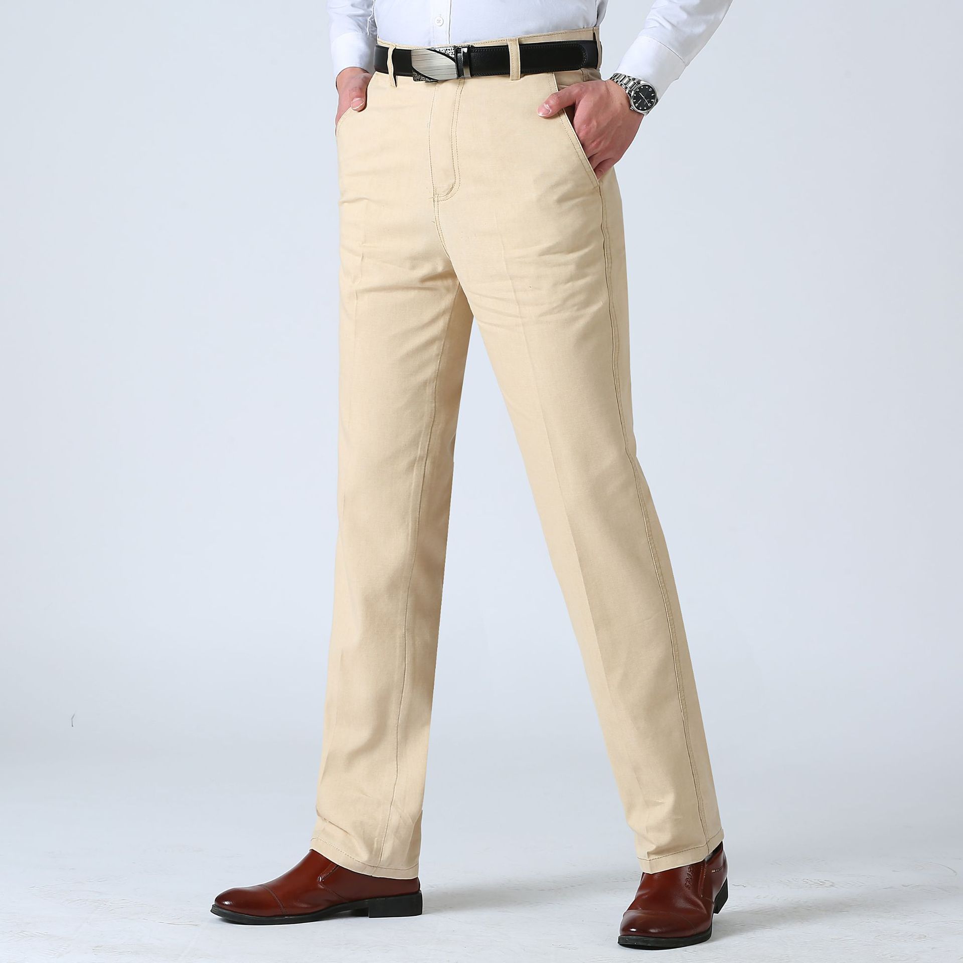 Title 3, Mens Loose Fit Straight Leg Trousers for Middl...