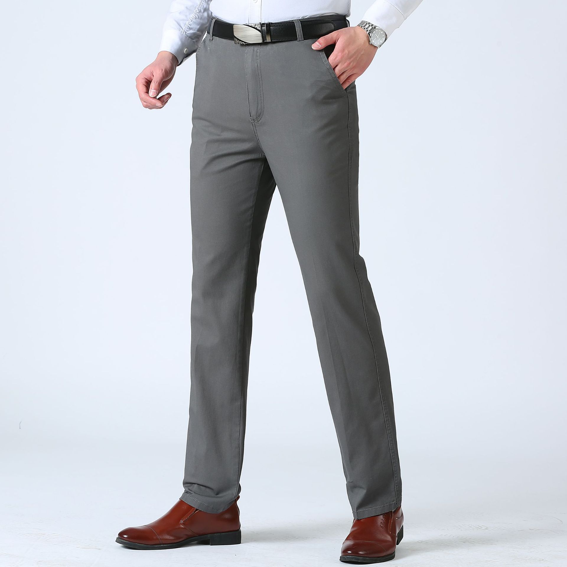 Title 6, Mens Loose Fit Straight Leg Trousers for Middl...