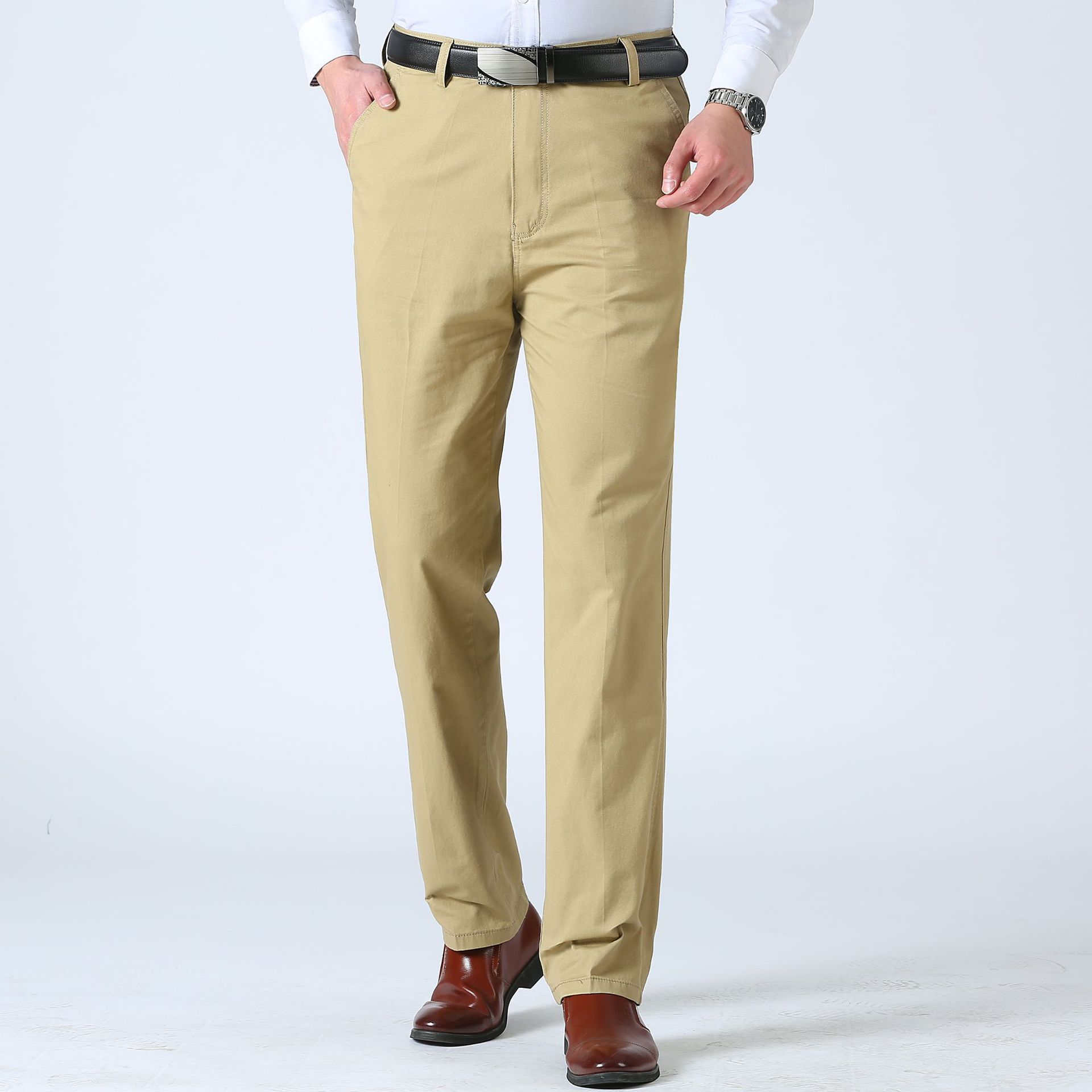 Middle-Aged And Elderly Trousers Loose Large Size Straight Trousers Spring And Autumn Men'S Trousers