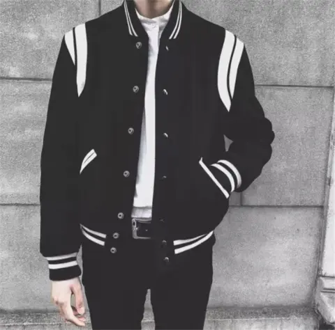 Aviator Wool Jacket Spring and Autumn Black and White