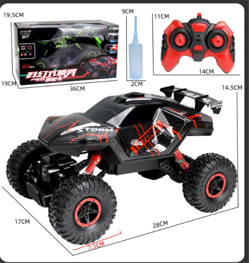 Spray Light Climbing Car Mountain Bigfoot 4WD Remote Control Car