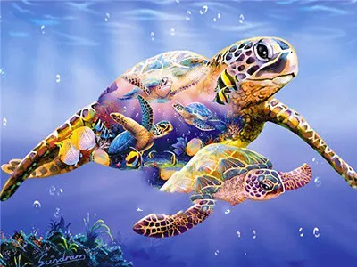 Tortoise Animal Home Decoration Embroidery Picture H - Shop at LoveMi