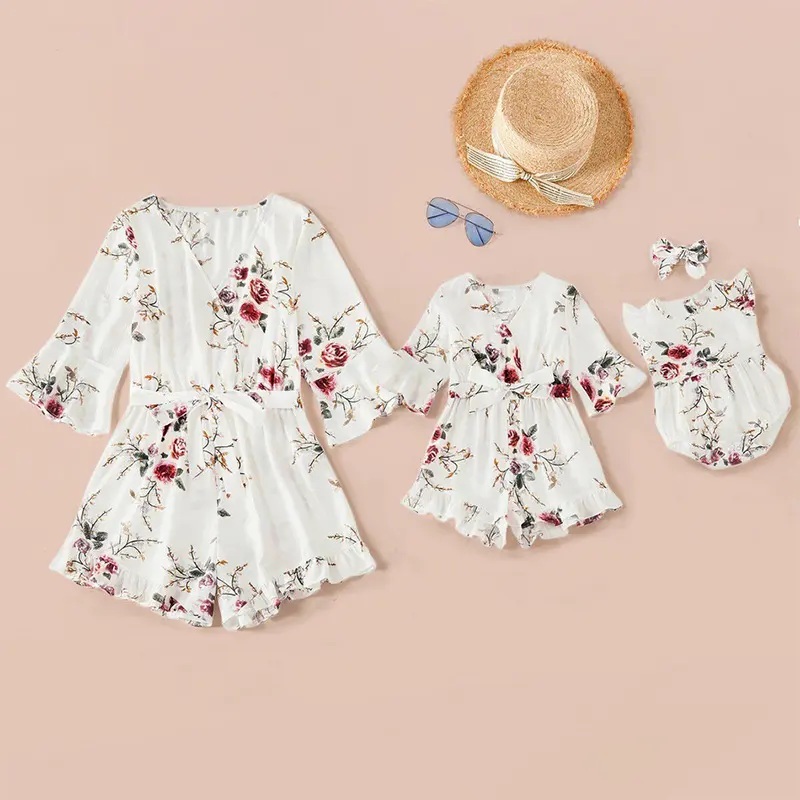 Sexy Print Top Jumpsuit Parent-Child Skirt Female Spot Mother