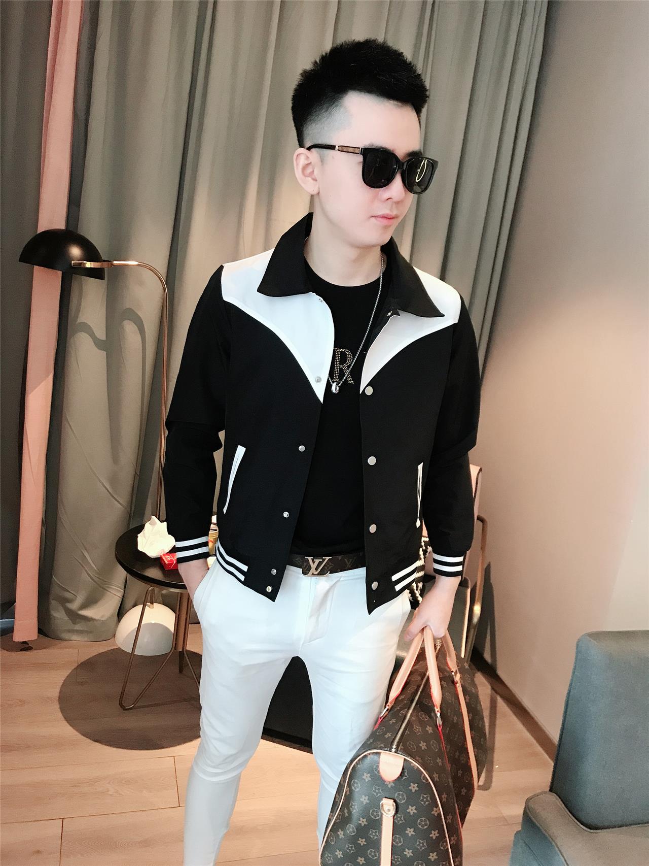 Short Jacket Men's Hit Color Handsome Fashion Baseball Uniform