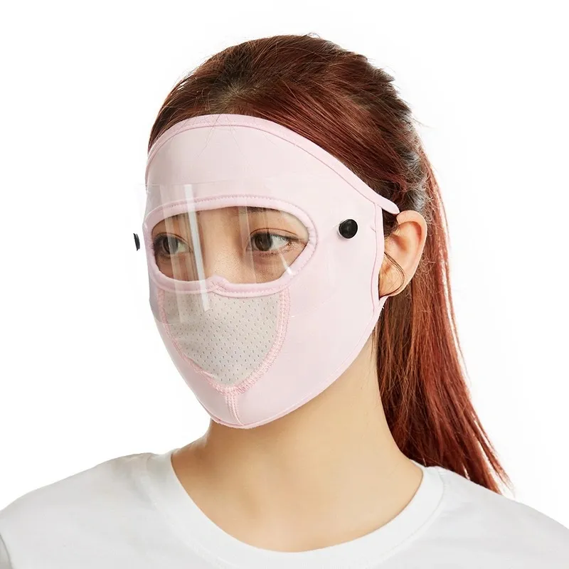 Summer New Windproof Ice Mask Eye Protection Lens Washable And Dustproof Outdoor Riding Mask Ice Mask - Pink