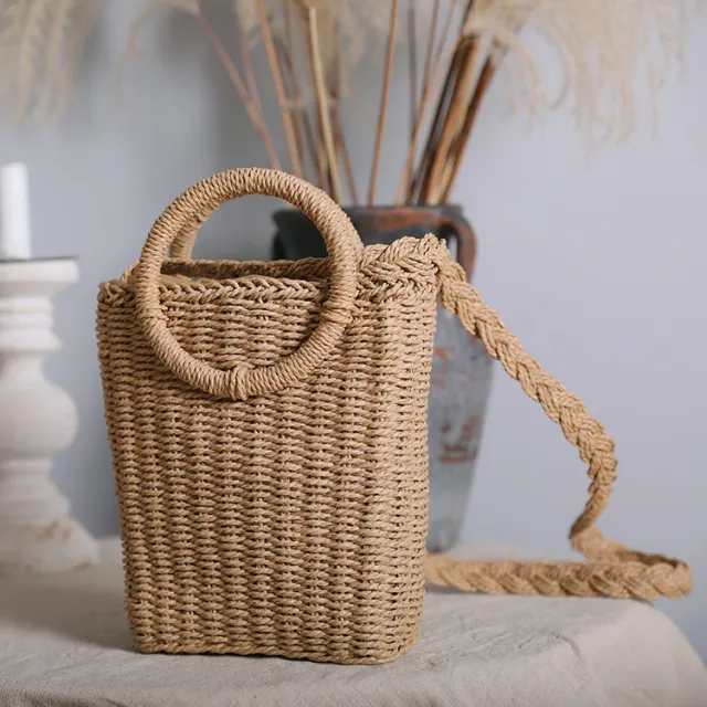 Fashion Straw Bag Single Shoulder Diagonal Bag Khaki - Shop at LoveMi